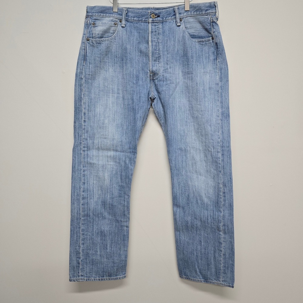 Levi's 501 Original Fit Jeans Mens 36x30 Blue Light Wash Button Fly Americana